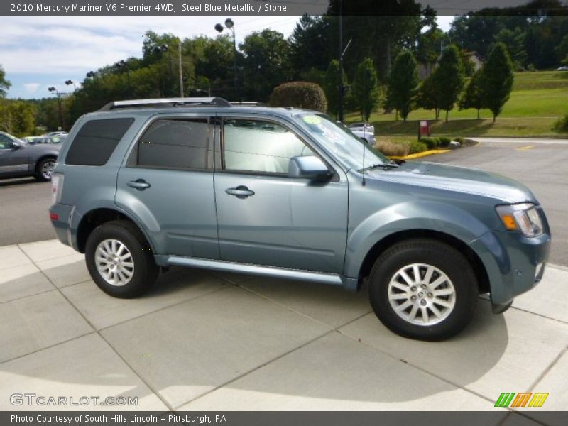 Steel Blue Metallic / Stone 2010 Mercury Mariner V6 Premier 4WD