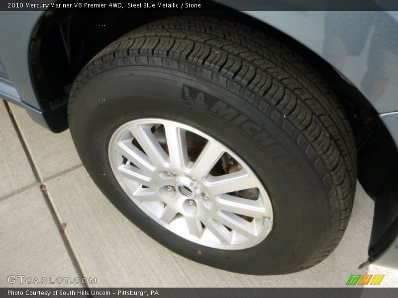 Steel Blue Metallic / Stone 2010 Mercury Mariner V6 Premier 4WD