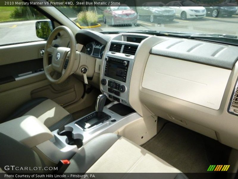 Steel Blue Metallic / Stone 2010 Mercury Mariner V6 Premier 4WD