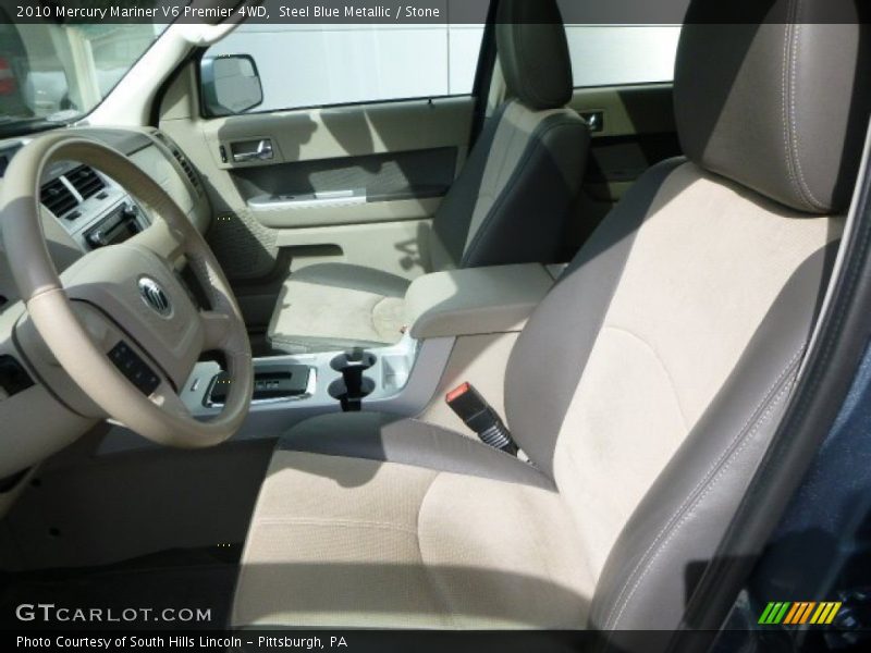 Steel Blue Metallic / Stone 2010 Mercury Mariner V6 Premier 4WD