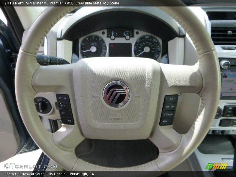 Steel Blue Metallic / Stone 2010 Mercury Mariner V6 Premier 4WD