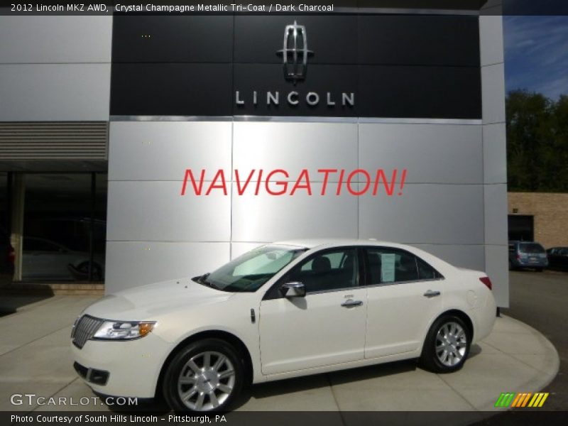 Crystal Champagne Metallic Tri-Coat / Dark Charcoal 2012 Lincoln MKZ AWD