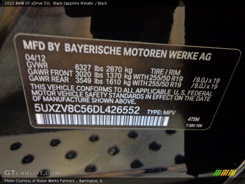 Black Sapphire Metallic / Black 2013 BMW X5 xDrive 50i