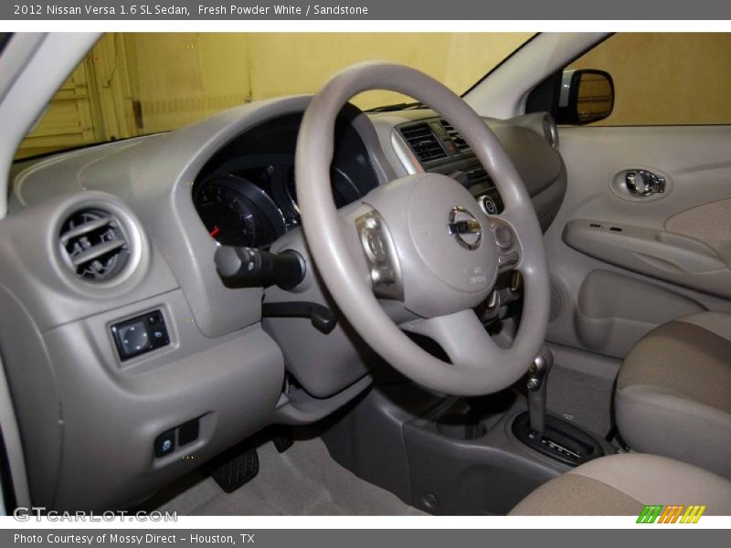 Fresh Powder White / Sandstone 2012 Nissan Versa 1.6 SL Sedan