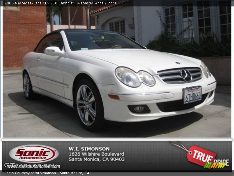 Alabaster White / Stone 2006 Mercedes-Benz CLK 350 Cabriolet