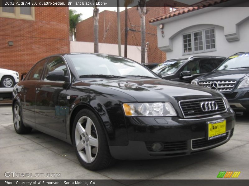Brilliant Black / Ebony 2002 Audi A4 3.0 quattro Sedan