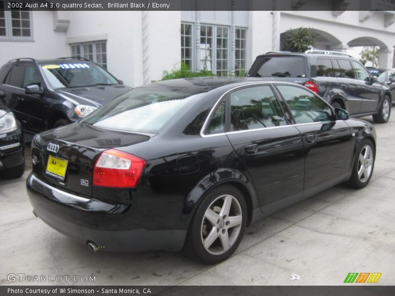 Brilliant Black / Ebony 2002 Audi A4 3.0 quattro Sedan