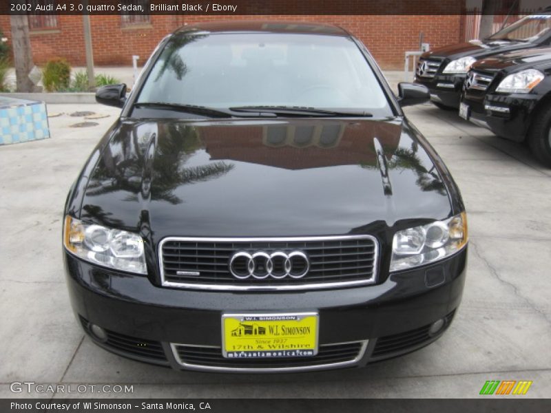 Brilliant Black / Ebony 2002 Audi A4 3.0 quattro Sedan