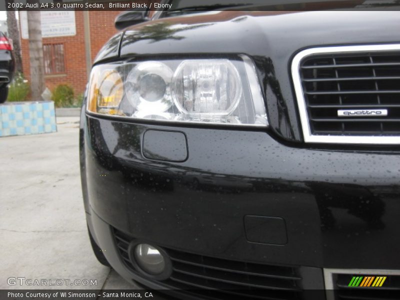 Brilliant Black / Ebony 2002 Audi A4 3.0 quattro Sedan