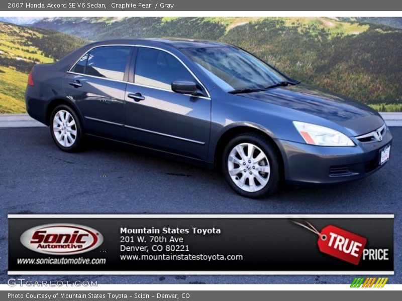 Graphite Pearl / Gray 2007 Honda Accord SE V6 Sedan