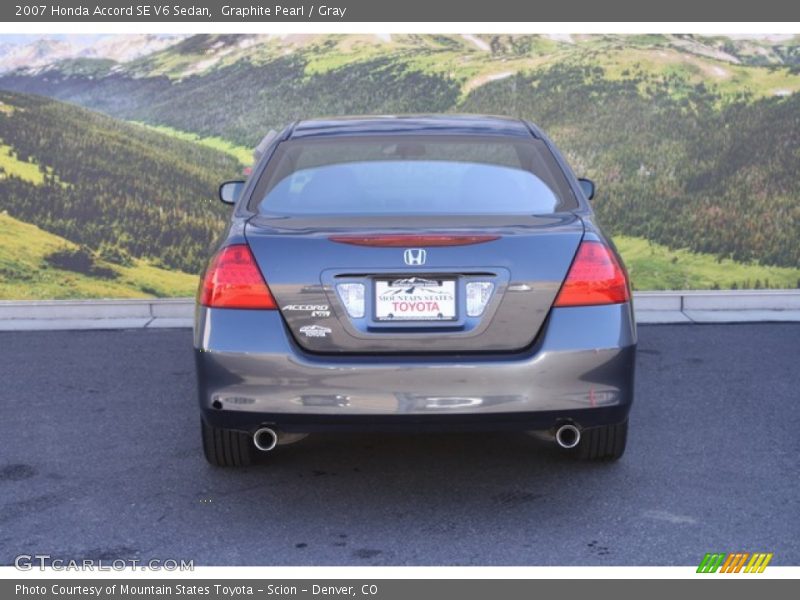 Graphite Pearl / Gray 2007 Honda Accord SE V6 Sedan