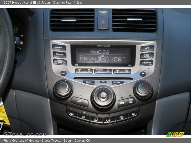 Graphite Pearl / Gray 2007 Honda Accord SE V6 Sedan