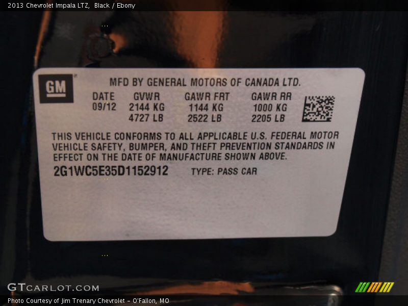 Black / Ebony 2013 Chevrolet Impala LTZ