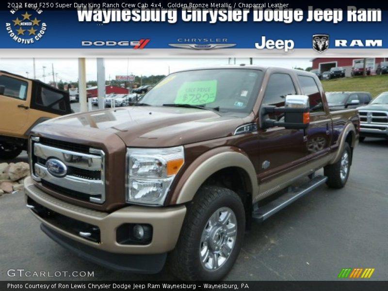 Golden Bronze Metallic / Chaparral Leather 2012 Ford F250 Super Duty King Ranch Crew Cab 4x4
