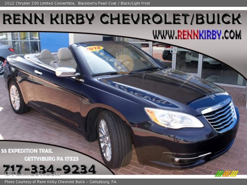 Blackberry Pearl Coat / Black/Light Frost 2012 Chrysler 200 Limited Convertible