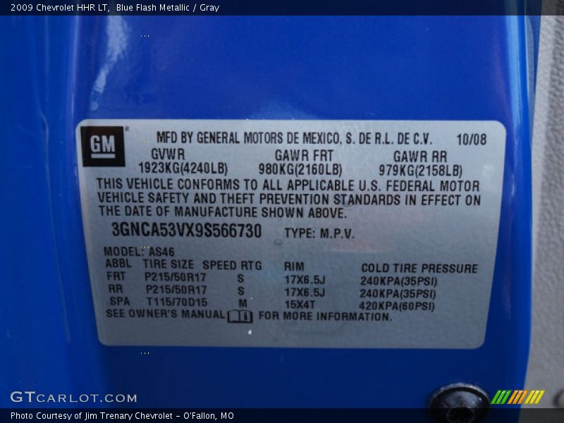 Blue Flash Metallic / Gray 2009 Chevrolet HHR LT
