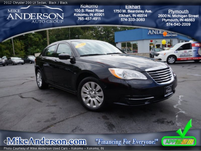 Black / Black 2012 Chrysler 200 LX Sedan