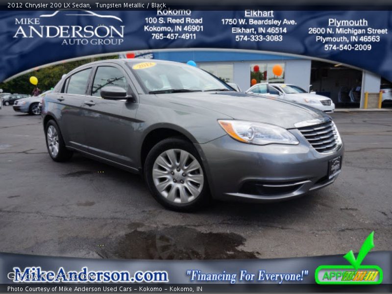 Tungsten Metallic / Black 2012 Chrysler 200 LX Sedan