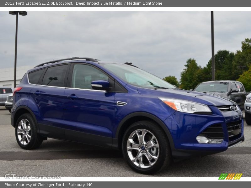 Deep Impact Blue Metallic / Medium Light Stone 2013 Ford Escape SEL 2.0L EcoBoost
