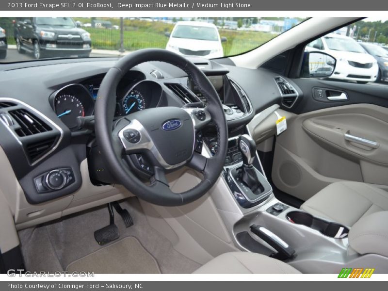 Deep Impact Blue Metallic / Medium Light Stone 2013 Ford Escape SEL 2.0L EcoBoost