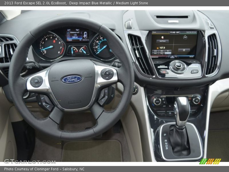 Deep Impact Blue Metallic / Medium Light Stone 2013 Ford Escape SEL 2.0L EcoBoost
