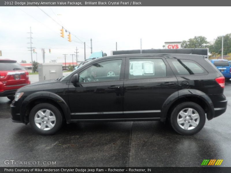 Brilliant Black Crystal Pearl / Black 2012 Dodge Journey American Value Package