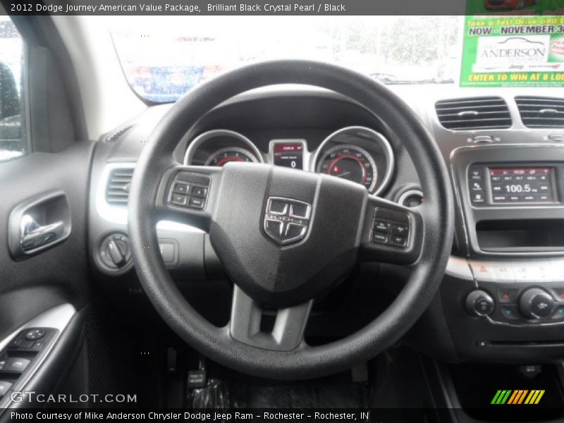 Brilliant Black Crystal Pearl / Black 2012 Dodge Journey American Value Package