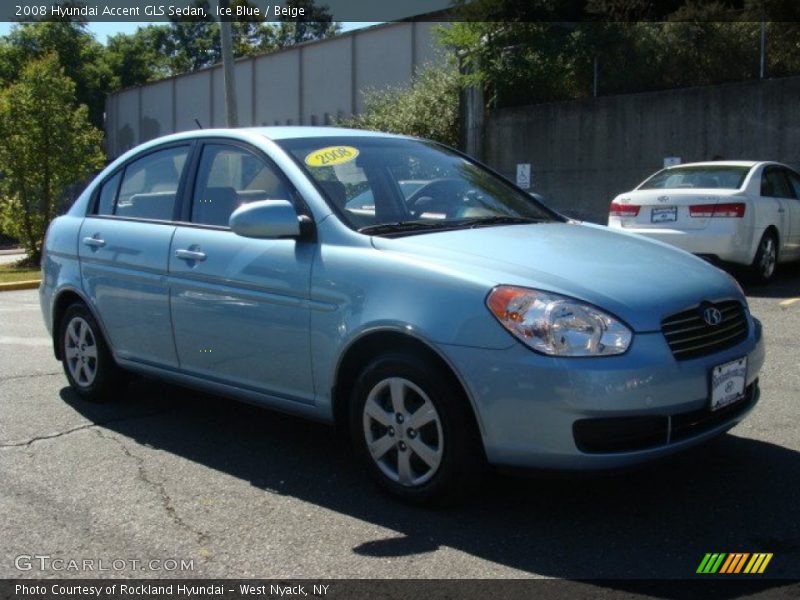 Ice Blue / Beige 2008 Hyundai Accent GLS Sedan