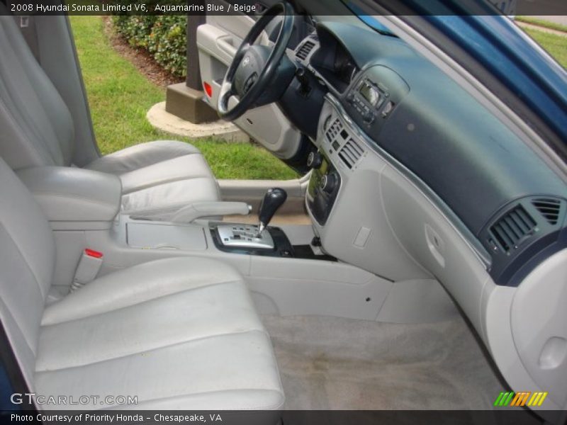 Aquamarine Blue / Beige 2008 Hyundai Sonata Limited V6