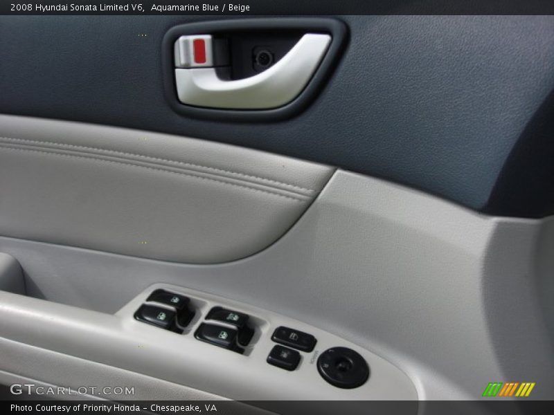 Aquamarine Blue / Beige 2008 Hyundai Sonata Limited V6