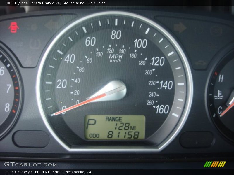 Aquamarine Blue / Beige 2008 Hyundai Sonata Limited V6