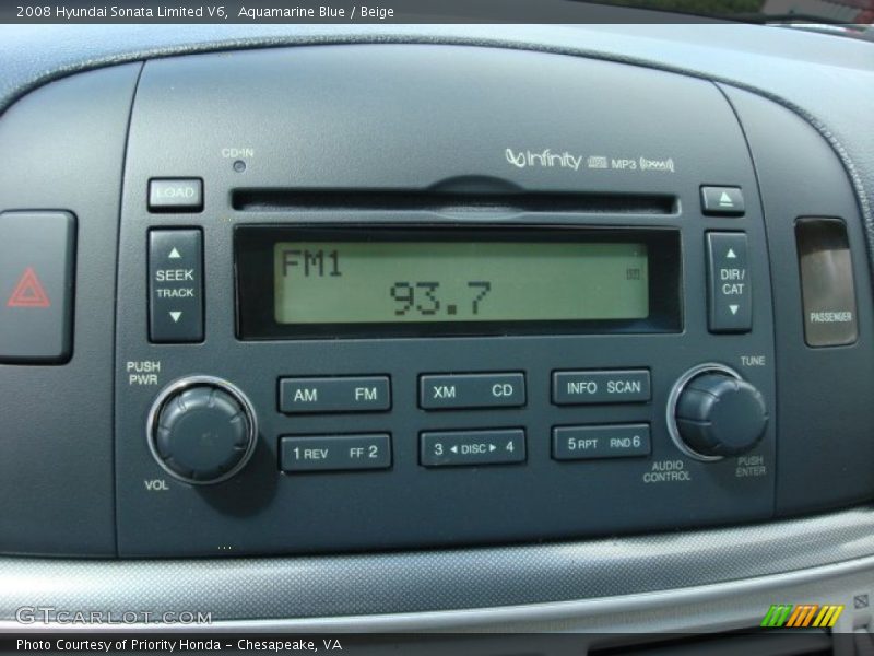 Aquamarine Blue / Beige 2008 Hyundai Sonata Limited V6