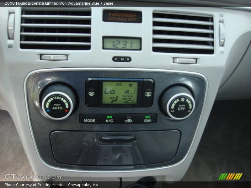 Aquamarine Blue / Beige 2008 Hyundai Sonata Limited V6