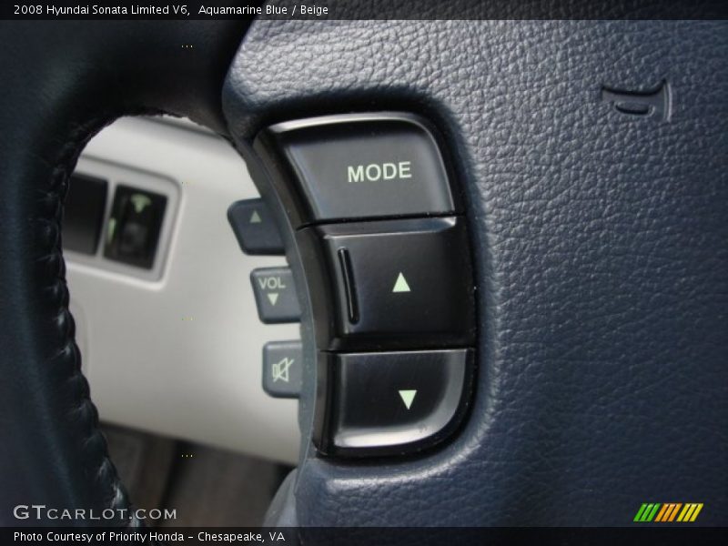 Aquamarine Blue / Beige 2008 Hyundai Sonata Limited V6