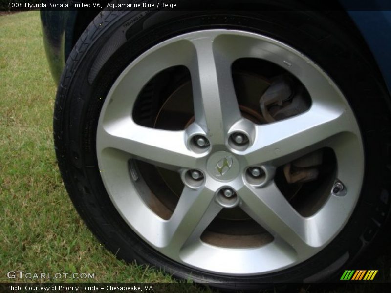 Aquamarine Blue / Beige 2008 Hyundai Sonata Limited V6