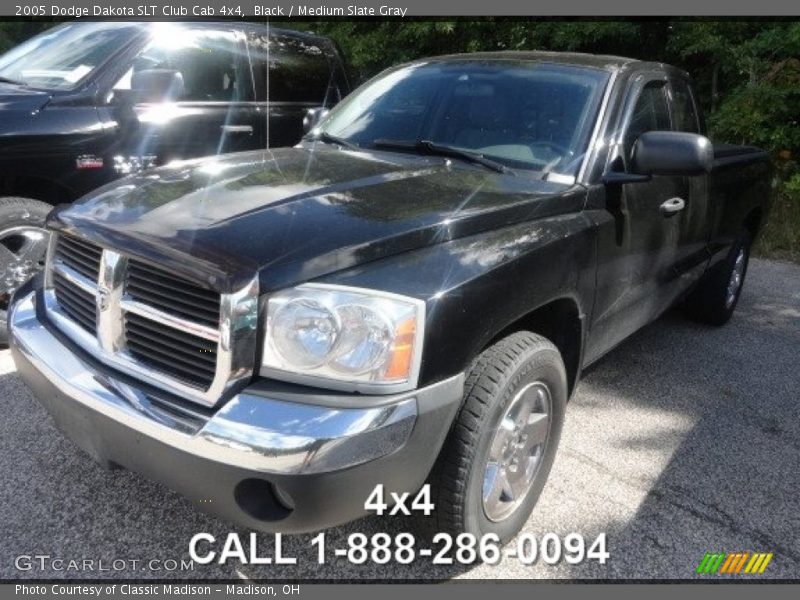 Black / Medium Slate Gray 2005 Dodge Dakota SLT Club Cab 4x4