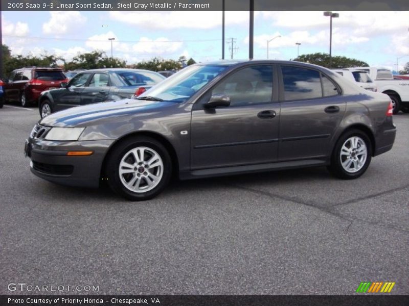 Steel Gray Metallic / Parchment 2005 Saab 9-3 Linear Sport Sedan