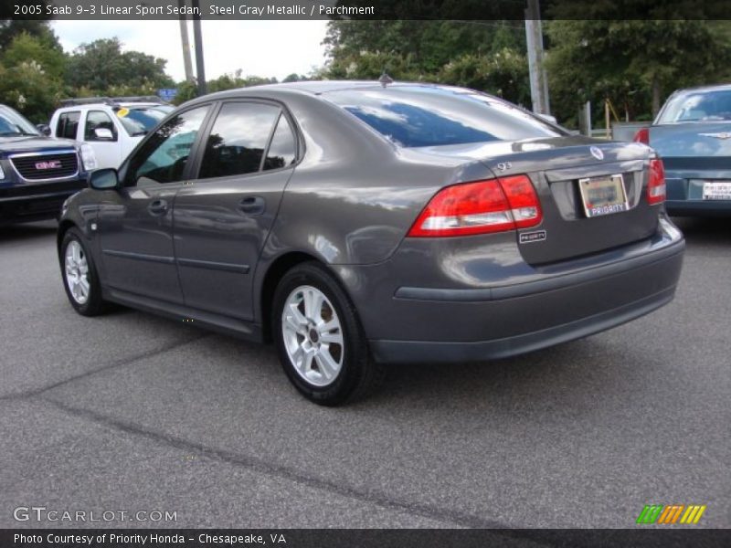 Steel Gray Metallic / Parchment 2005 Saab 9-3 Linear Sport Sedan