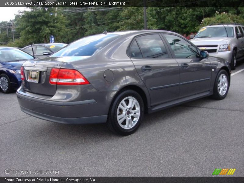 Steel Gray Metallic / Parchment 2005 Saab 9-3 Linear Sport Sedan