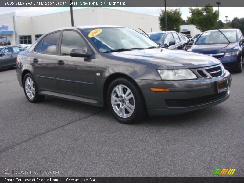 Steel Gray Metallic / Parchment 2005 Saab 9-3 Linear Sport Sedan