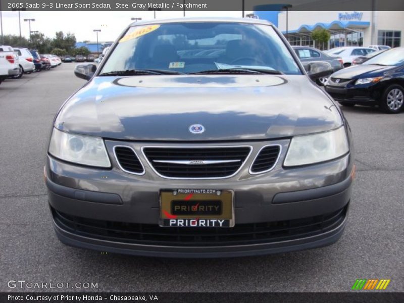 Steel Gray Metallic / Parchment 2005 Saab 9-3 Linear Sport Sedan