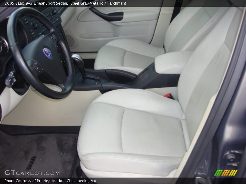 Steel Gray Metallic / Parchment 2005 Saab 9-3 Linear Sport Sedan
