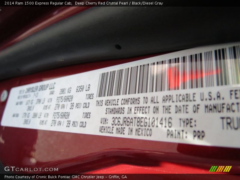 2014 1500 Express Regular Cab Deep Cherry Red Crystal Pearl Color Code PRP