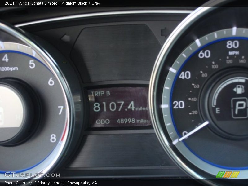 Midnight Black / Gray 2011 Hyundai Sonata Limited