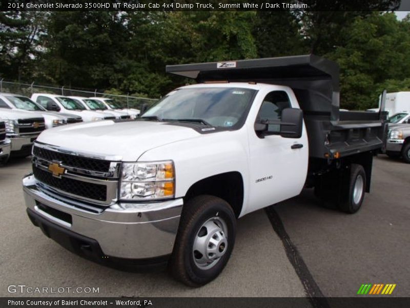 Summit White / Dark Titanium 2014 Chevrolet Silverado 3500HD WT Regular Cab 4x4 Dump Truck