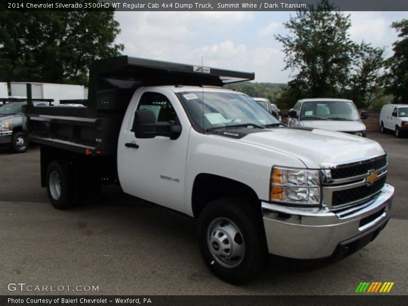 Summit White / Dark Titanium 2014 Chevrolet Silverado 3500HD WT Regular Cab 4x4 Dump Truck