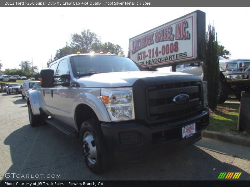 Ingot Silver Metallic / Steel 2012 Ford F350 Super Duty XL Crew Cab 4x4 Dually
