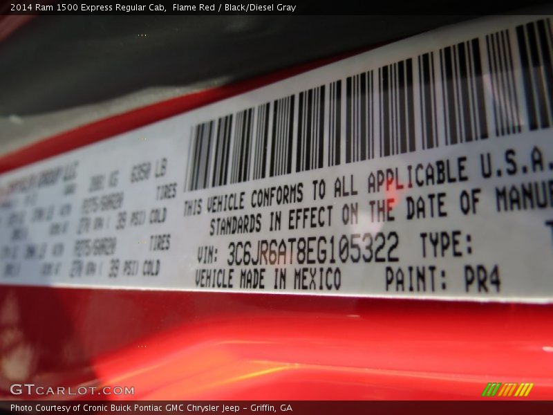 2014 1500 Express Regular Cab Flame Red Color Code PR4