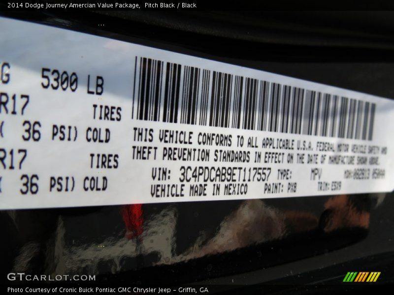 Pitch Black / Black 2014 Dodge Journey Amercian Value Package