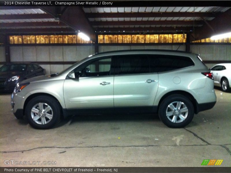 Champagne Silver Metallic / Ebony 2014 Chevrolet Traverse LT